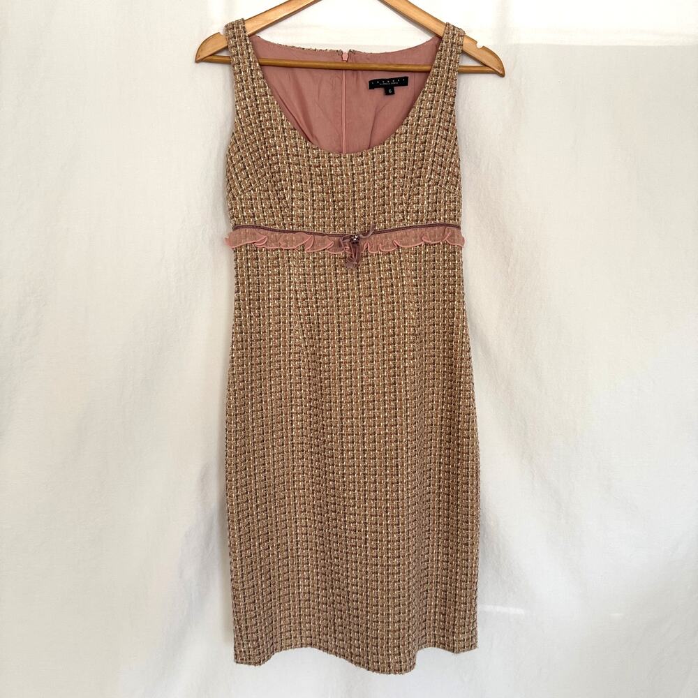 2000s Laundry by Shelli Segal metallic tweed midi dress